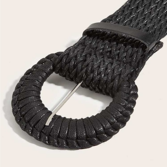 New Waxed Rope Braided Belt With D-shaped Buckle in Black - Picture 6 of 7